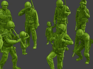 Soldados americanos ww2 A15 Pack1 Modelo de impresión 3D