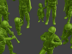 Soldados americanos ww2 A15 Pack1 Modelo de impresión 3D