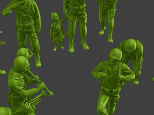 Soldados americanos ww2 A15 Pack1 Modelo de impresión 3D