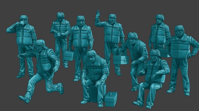Actual Male Truck Driver AMTD Pack1 3D Принт Модель .c4d .max .obj .3ds .fbx .stl .blend 