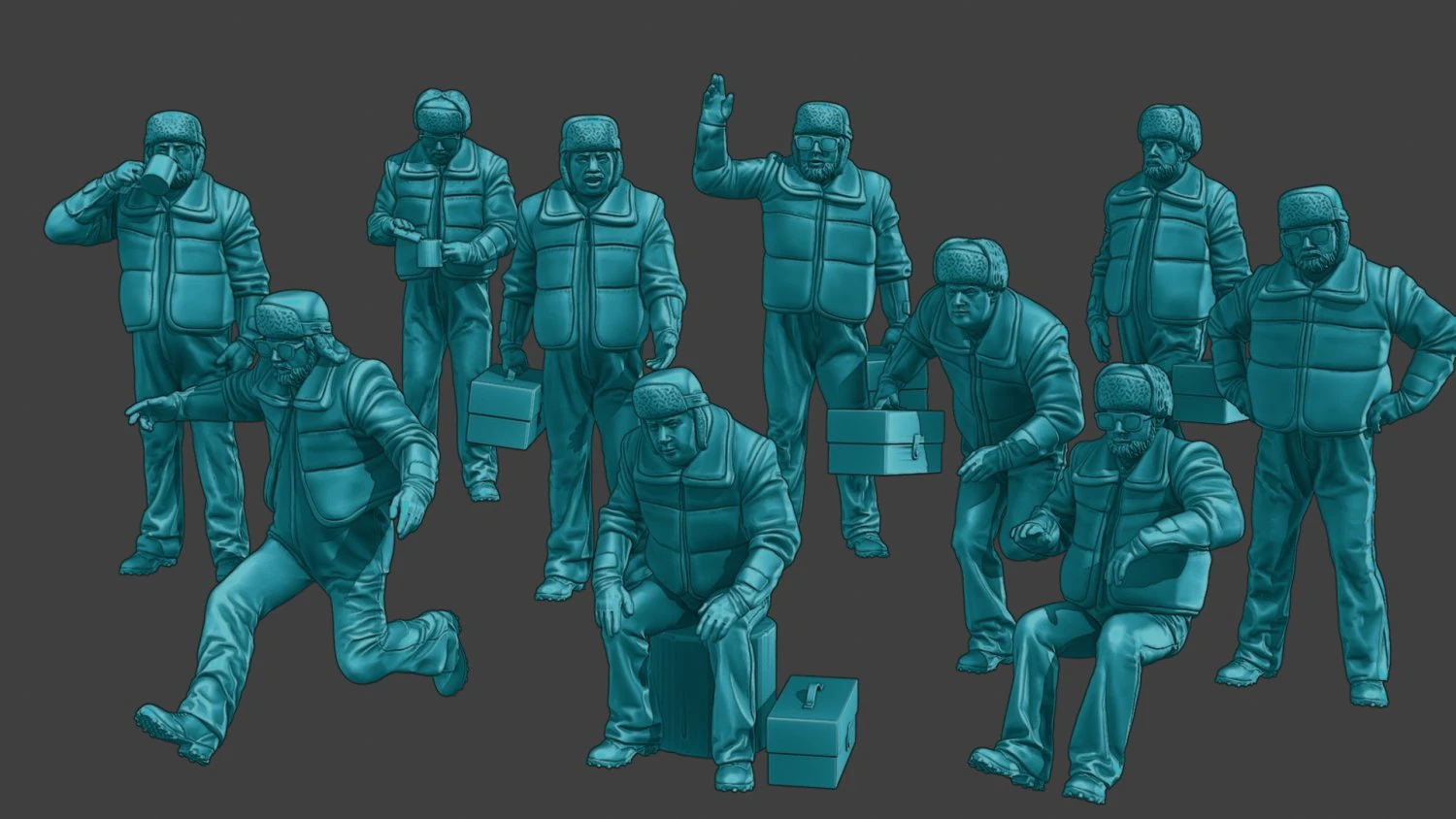 Actual Male Truck Driver AMTD Pack1 3D Print Model .c4d .max .obj .3ds .fbx .stl .blend