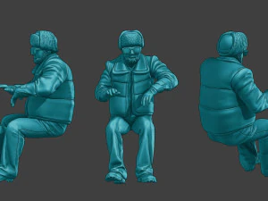 Actual Male Truck Driver AMTD Pack1 3D Print Model