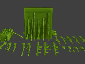 Ww2 US Items and Equipment Pack1 3D Print Model