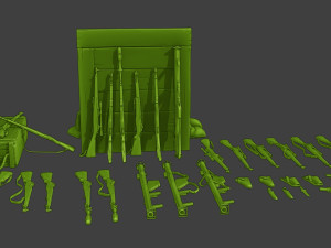 Ww2 US Items and Equipment Pack1 3D Baskı Modeli
