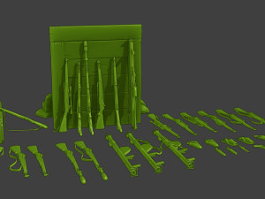 Ww2 US Items and Equipment Pack1 3D Baskı Modeli