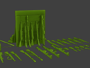 Ww2 US Items and Equipment Pack1 3D Baskı Modeli
