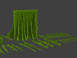 Ww2 US Items and Equipment Pack1 3D Baskı Modeli
