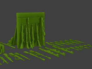 Ww2 US Items and Equipment Pack1 3D Print Model