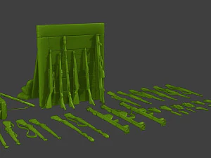 Ww2 US Items and Equipment Pack1 3D Print Model