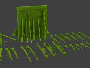 Ww2 US Items and Equipment Pack1 3D Baskı Modeli