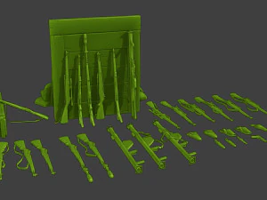 Ww2 US Items and Equipment Pack1 3D Print Model