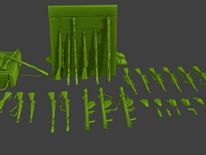 Ww2 US Items and Equipment Pack1 3D Baskı Modeli