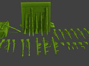 Ww2 US Items and Equipment Pack1 3D Print Model