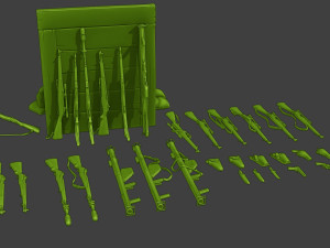 Ww2 US Items and Equipment Pack1 3D Baskı Modeli