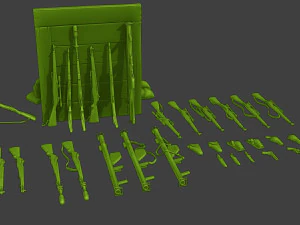 Ww2 US Items and Equipment Pack1 3D Print Model