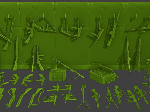 Ww2 US Items and Equipment Pack2 3D Принт Модель