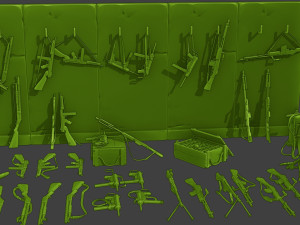 Ww2 US Items and Equipment Pack2 3D Принт Модель