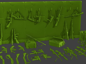 Ww2 US Items and Equipment Pack2 3D Принт Модель