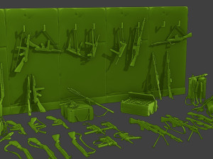 Ww2 US Items and Equipment Pack2 3D Принт Модель