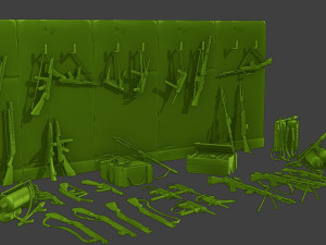 Ww2 US Items and Equipment Pack2 3D Принт Модель
