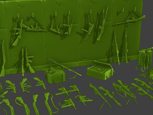 Ww2 US Items and Equipment Pack2 3D Принт Модель