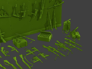 Ww2 US Items and Equipment Pack2 3D Принт Модель