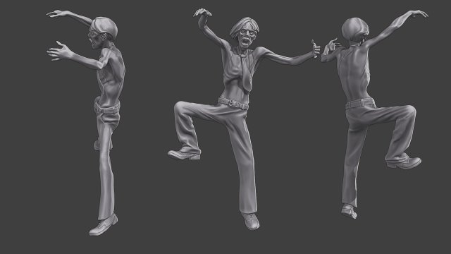 Casual Zombie CZ3 0001 3D 打印模型 .c4d .max .obj .3ds .fbx .stl .blend 