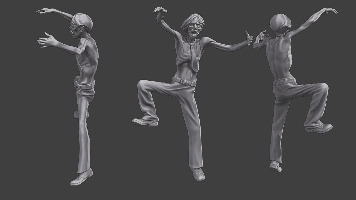 Casual Zombie CZ3 0001 3D Print Model .c4d .max .obj .3ds .fbx .stl .blend 