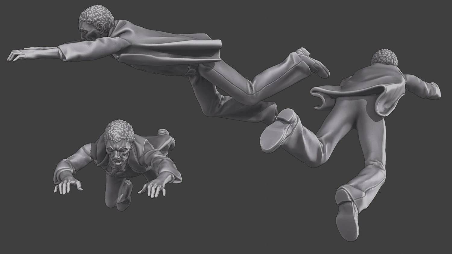 Casual Zombie CZ3 0002 3D Print Model .c4d .max .obj .3ds .fbx .stl .blend 