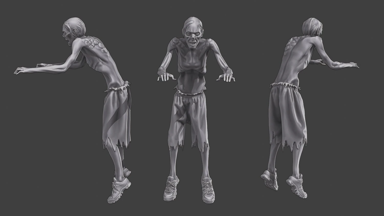 Casual Zombie CZ3 0003 3D Print Model .c4d .max .obj .3ds .fbx .stl .blend 