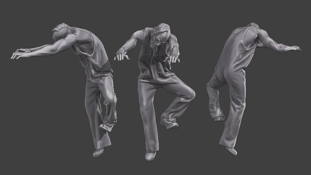 Casual Zombie CZ3 0004 3D-Druckmodell .c4d .max .obj .3ds .fbx .stl .blend 