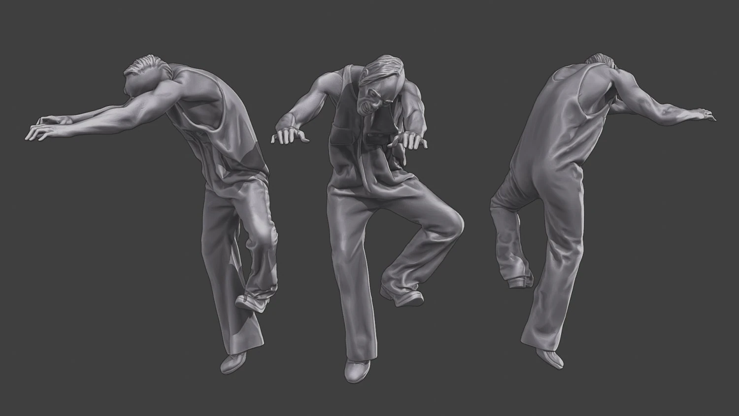 Casual Zombie CZ3 0004 3D Print Model .c4d .max .obj .3ds .fbx .stl .blend