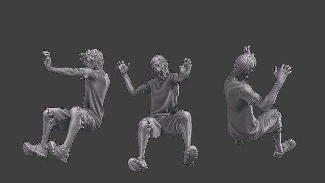 Casual Zombie CZ3 0006 3D 打印模型 .c4d .max .obj .3ds .fbx .stl .blend 