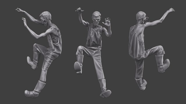 Casual Zombie CZ3 0007 Modelo de impresión 3D .c4d .max .obj .3ds .fbx .stl .blend 