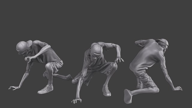 Casual Zombie CZ3 0009 Modelo de impresión 3D .c4d .max .obj .3ds .fbx .stl .blend 