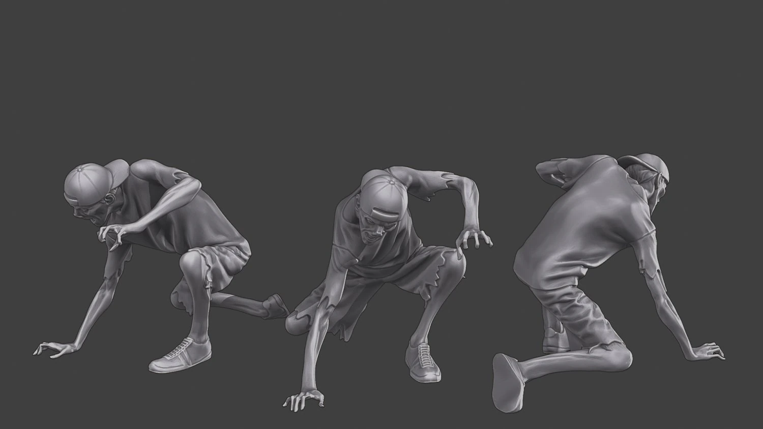 Zombi informal CZ3 0009 Modelo de impresión 3D .c4d .max .obj .3ds .fbx .stl .blend 