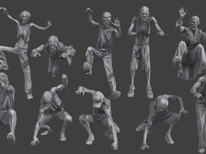 캐주얼 좀비 CZ3 팩 1 3D 프린트 모델