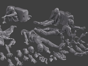 Zombie Crushed and Breaks Pack 1 3D-Druckmodell