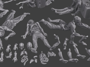 Zombie Crushed and Breaks Pack 1 3D-Druckmodell