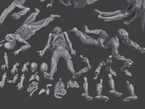 Zombie Crushed and Breaks Pack 1 3D-Druckmodell