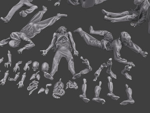 Zombie Crushed and Breaks Pack 1 3D-Druckmodell