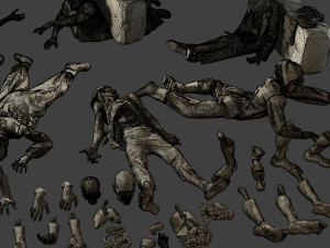 Zombie Crushed and Breaks Pack 1 3D-Druckmodell