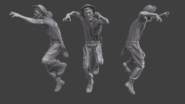 Casual Zombie CZ3 0011 3D-printmodel .c4d .max .obj .3ds .fbx .stl .blend 