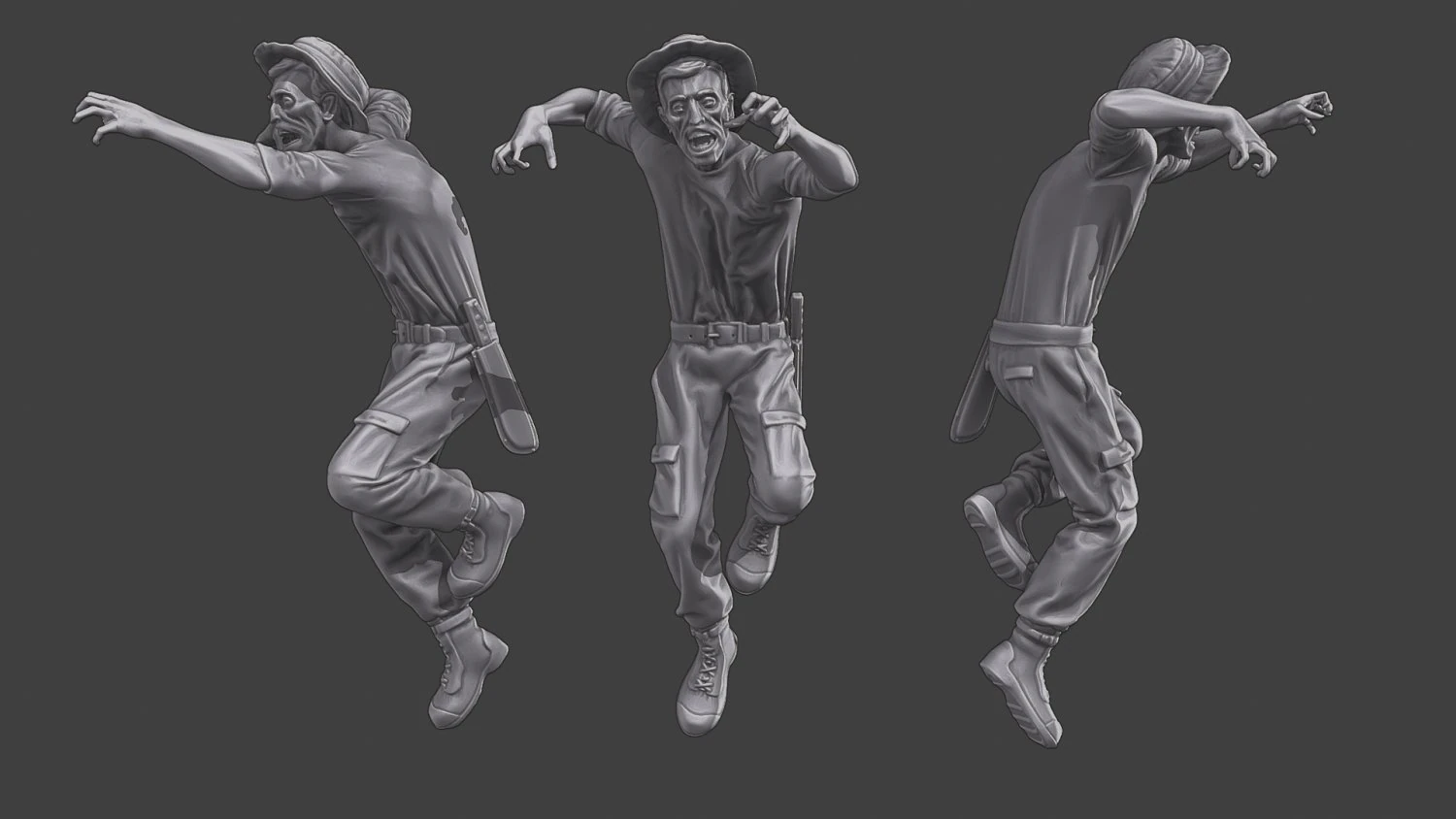 Casual Zombie CZ3 0011 3D Print Model .c4d .max .obj .3ds .fbx .stl .blend 