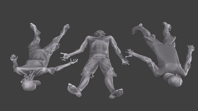 Casual Zombie CZ3 0013 Modelo de impresión 3D .c4d .max .obj .3ds .fbx .stl .blend 