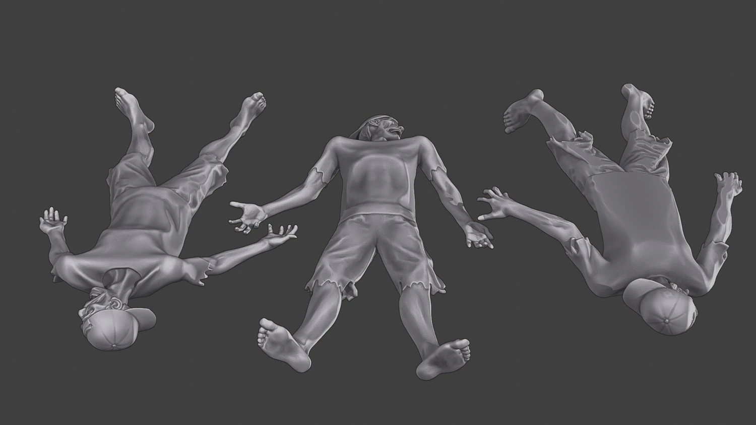 Casual Zombie CZ3 0013 3D Print Model .c4d .max .obj .3ds .fbx .stl .blend 