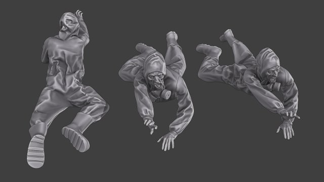 Casual Zombie CZ3 0014 3D Print Model .c4d .max .obj .3ds .fbx .stl .blend 