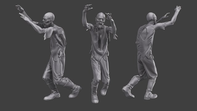 Casual Zombie CZ3 0017 Modelo de impresión 3D .c4d .max .obj .3ds .fbx .stl .blend 