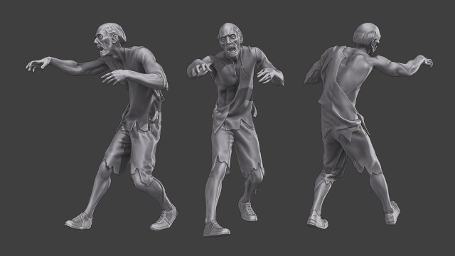 Casual Zombie CZ3 0018 3D प्रिंट मॉडल .c4d .max .obj .3ds .fbx .stl .blend 