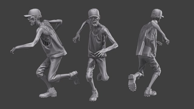 Casual Zombie CZ3 0020 3D 打印模型 .c4d .max .obj .3ds .fbx .stl .blend